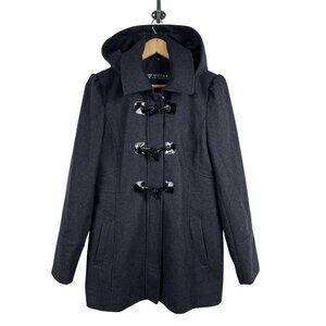 GUESS Womens Dark Grey Lined  Peacoat w/ Removable Hood Sz Large
